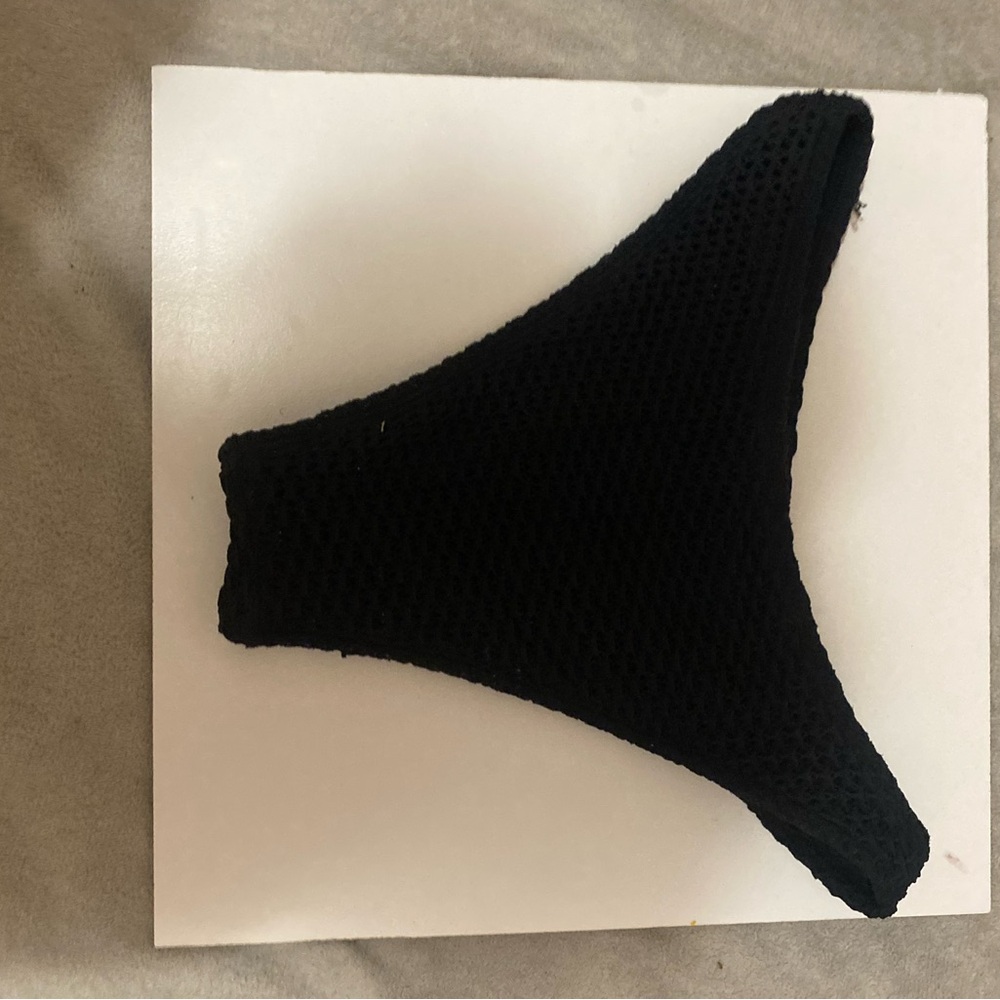 Celebrity Pink Black Crochet Bikini Bottom